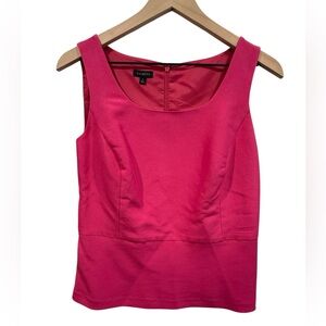 Talbots Silk Blend Bright Pink Barbie Cotton Ribbed Top (Size 6)‎